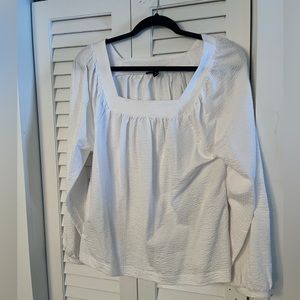 J Crew White Square neckline top - Size M